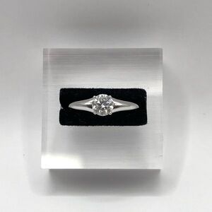 Moissanite Solitaire Sterling Silver Ring